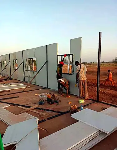Setting out and panel assembly
