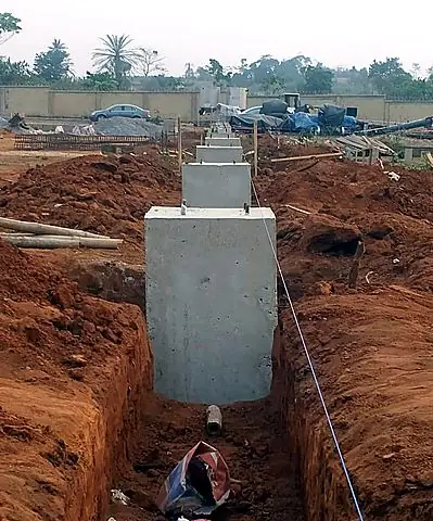 Pad foundation cast and cured